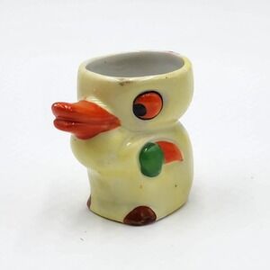 Vintage Occupied Japan Duck Figural Toothpick Holder Hand Painted Ceramic‎ Rare